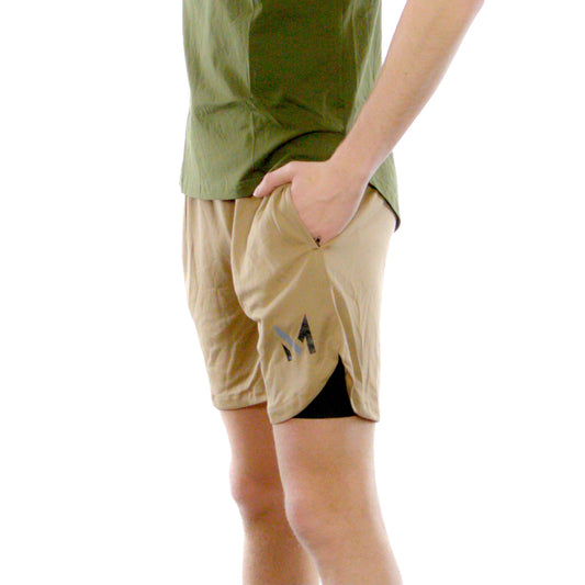 Khaki 2-in-1 Shorts
