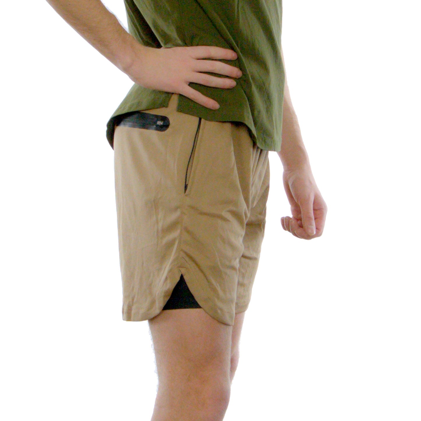 Khaki 2-in-1 Shorts
