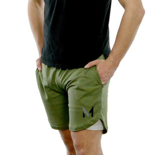 Army Green 2-in-1 Shorts