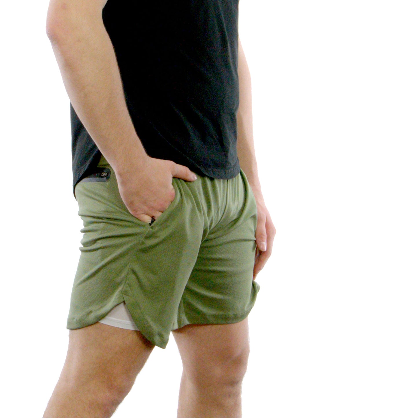 Army Green 2-in-1 Shorts